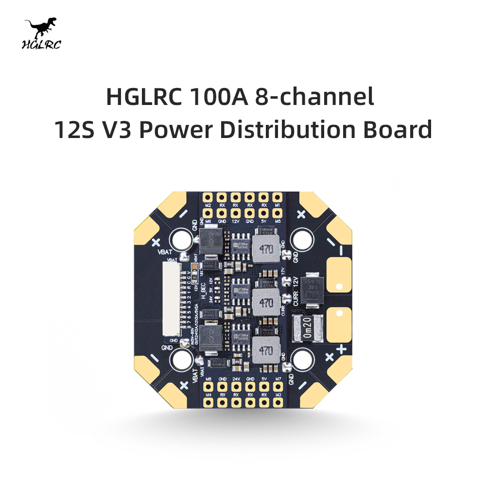 HGLRC 100A 8‑Way 12S V3 PDB Po - đánh giá và giá Drone Power Distribution Board