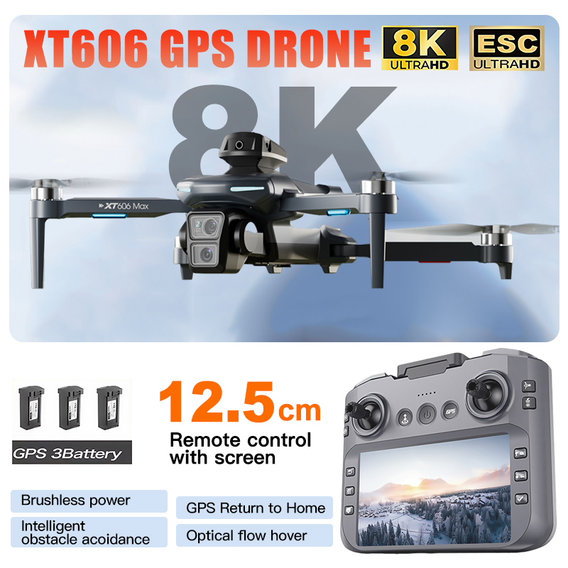 XT606 MAX 3 battery Drone 4k 8 - đánh giá và giá Jjrc Drone X12
